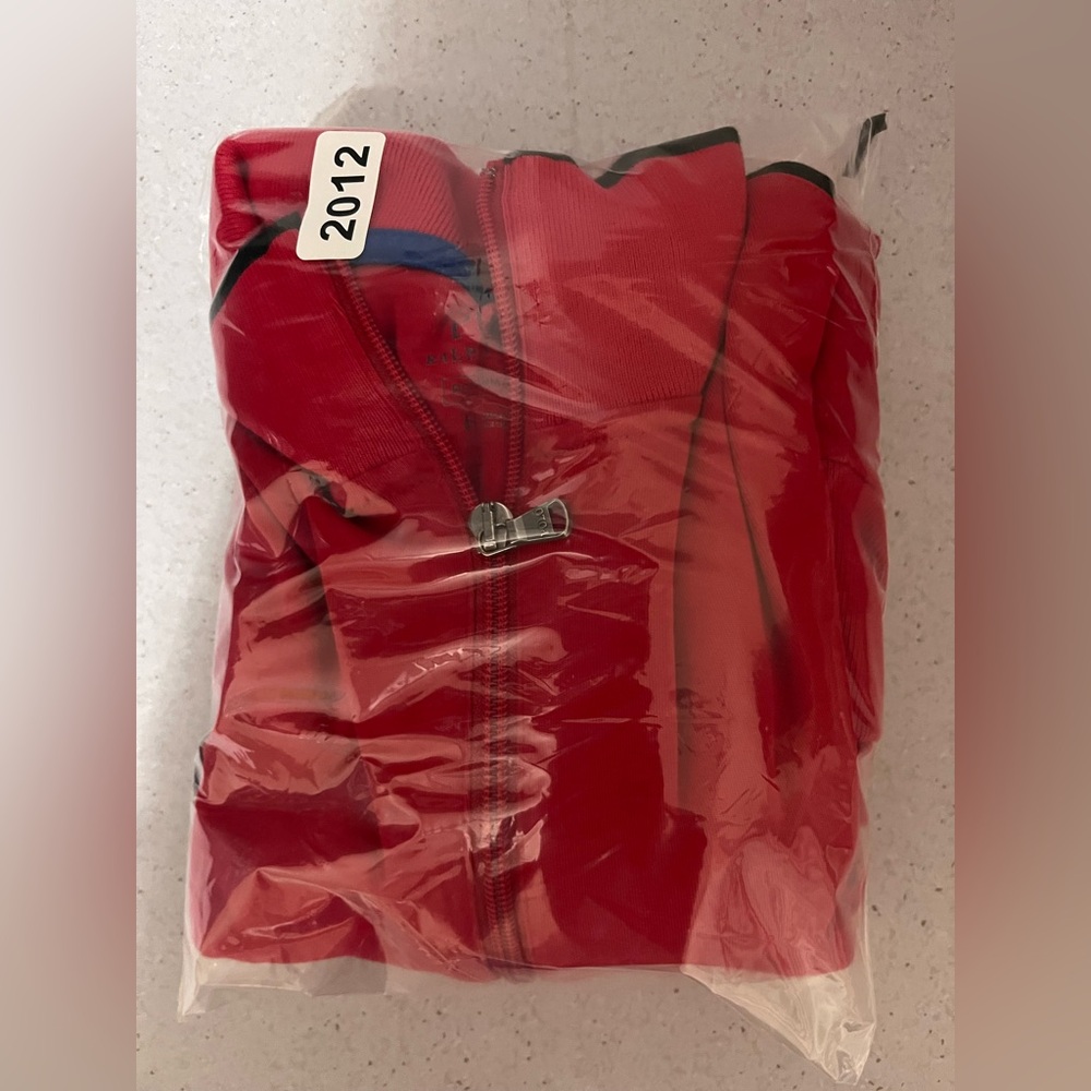 Polo Ralph Lauren Men M Red Black Full Zip Sweatshirt Track Jacket Sporty Preppy - Picture 10 of 11